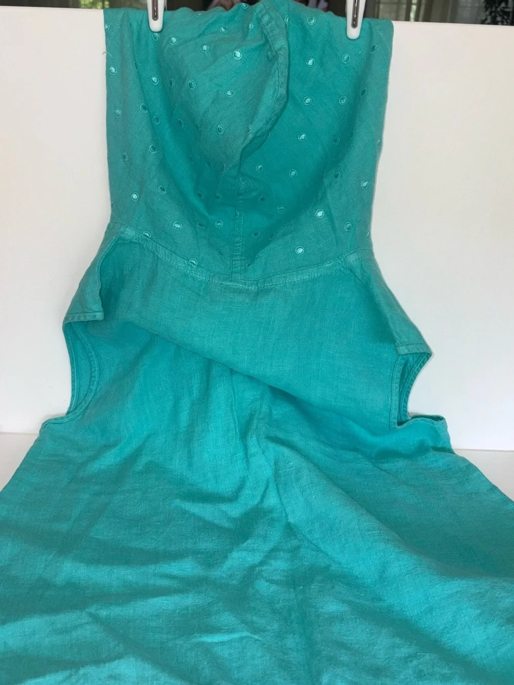 Linen Hooded Beach Cover-Up in Turquoise